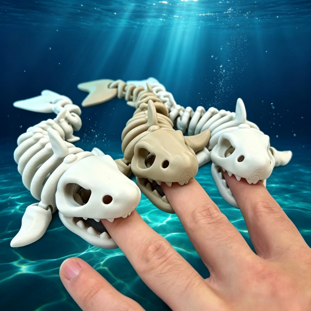 Aquarium Fish Cartoon - Köpekbalığı İskeleti Akvaryum Dekoru Eklemli Süsleme