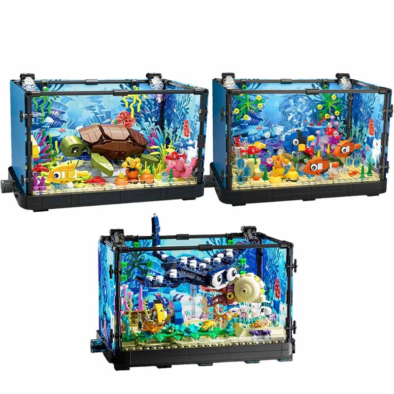 Aquarium Fish Breeding - Işıklı Balık Tankı Yapım Blokları Seti,