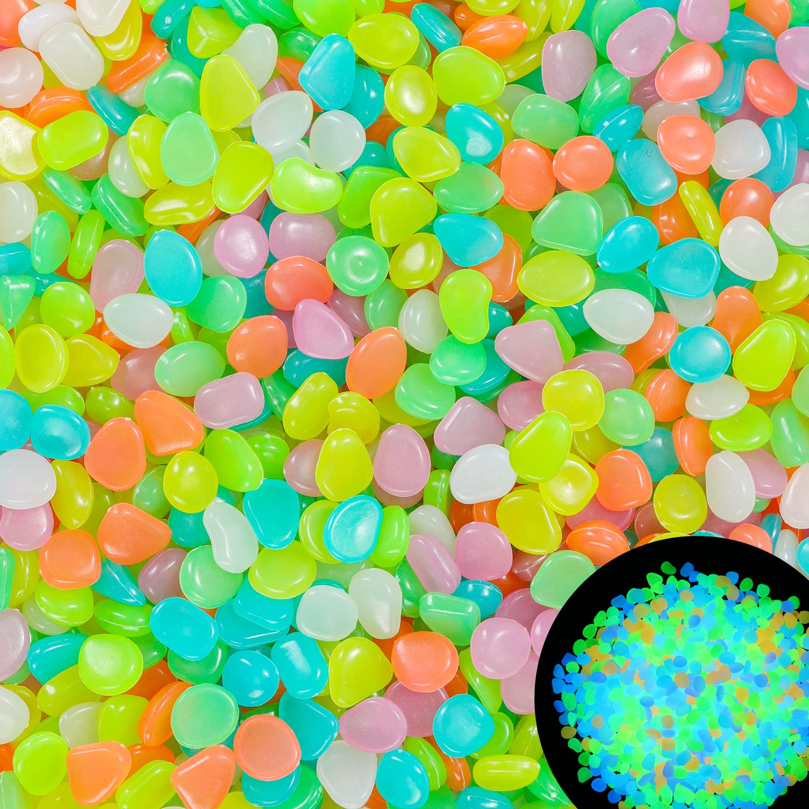 Aquarium Fish Glow In The Dark - 100 Adet Karanlıkta Glow Bahçe Çakıl
